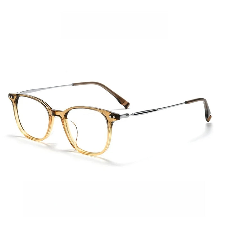 Yimaruili Unisex Full Rim Oval Titanium &amp; Acetate Eyeglasses GG504F — view 4 | Yimaruili at FuzWeb