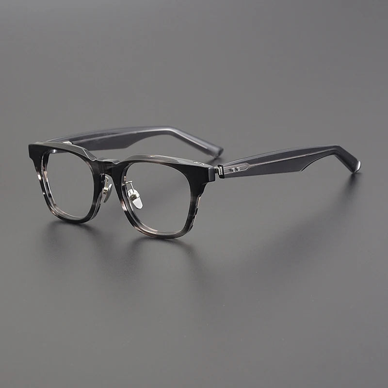 Gatenac Unisex Full Rim Square Acetate Eyeglasses Gxyj1188 Full Rim Gatenac Stripe  