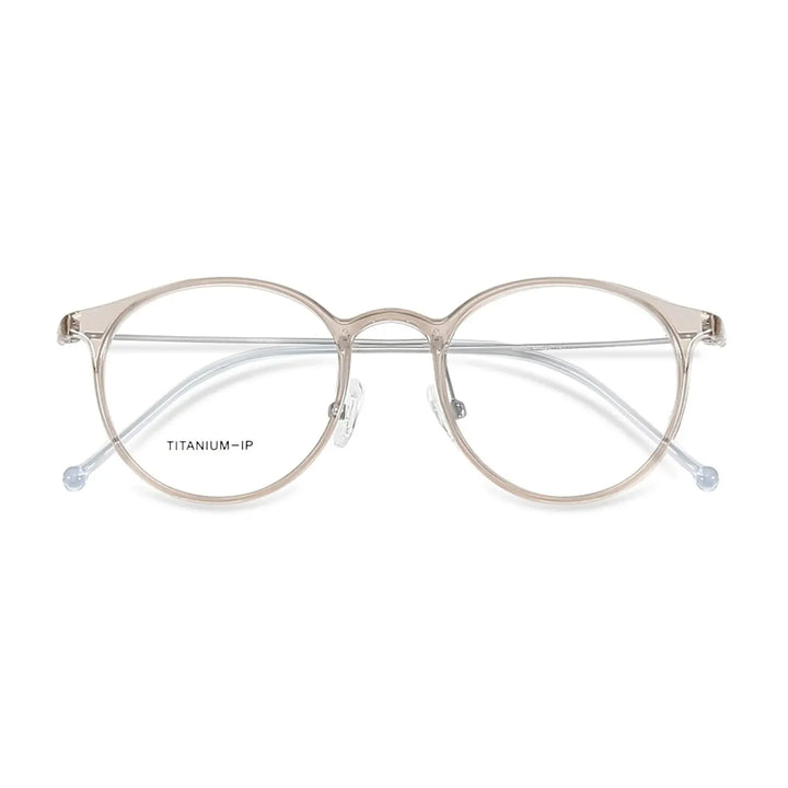 Bobbie 806200 Full Rim Women’s Polygon Round Acetate Titanium Frames FuzWeb
