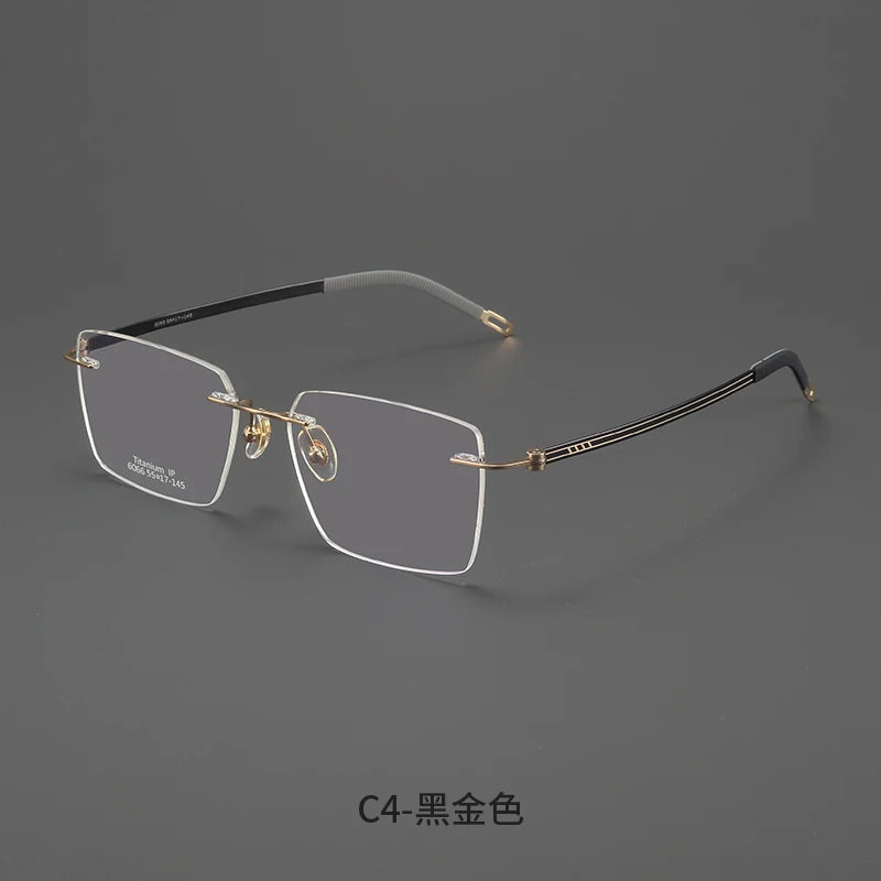 Bclear Men Rimless Square Titanium Eyeglasses MY-6066
