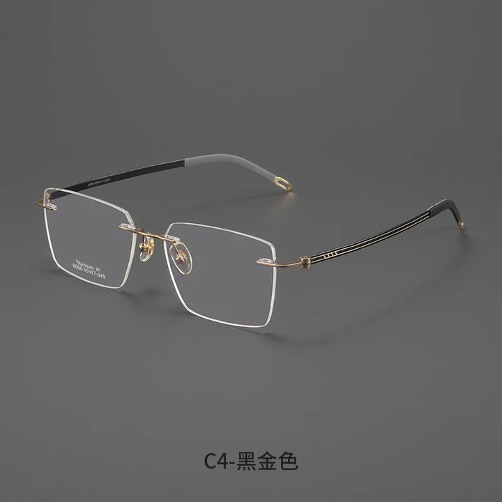 Bclear Men Rimless Square Titanium Eyeglasses MY-6066