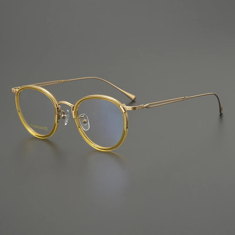 Nobler Unisex Full Rim Oval Square Acetate Titanium Eyeglasses 98001