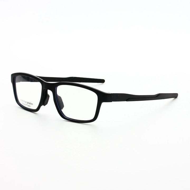 Yimaruili Unisex Full Rim Square Tr 90 Alloy Eyeglasses Y8153 Full Rim Yimaruili Eyeglasses Black White C4  