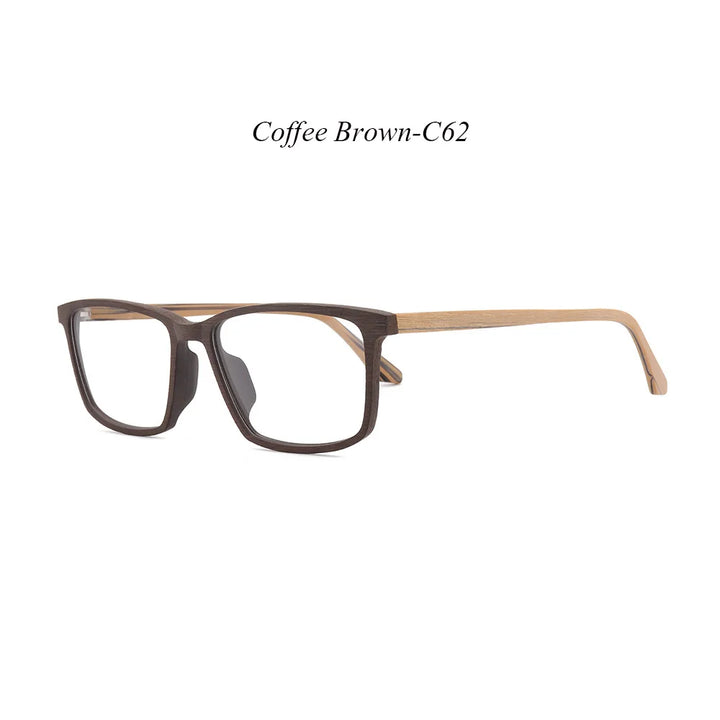 Hdcrafter Men's Full Rim Square Handcrafted Wood Eyeglasses 911695