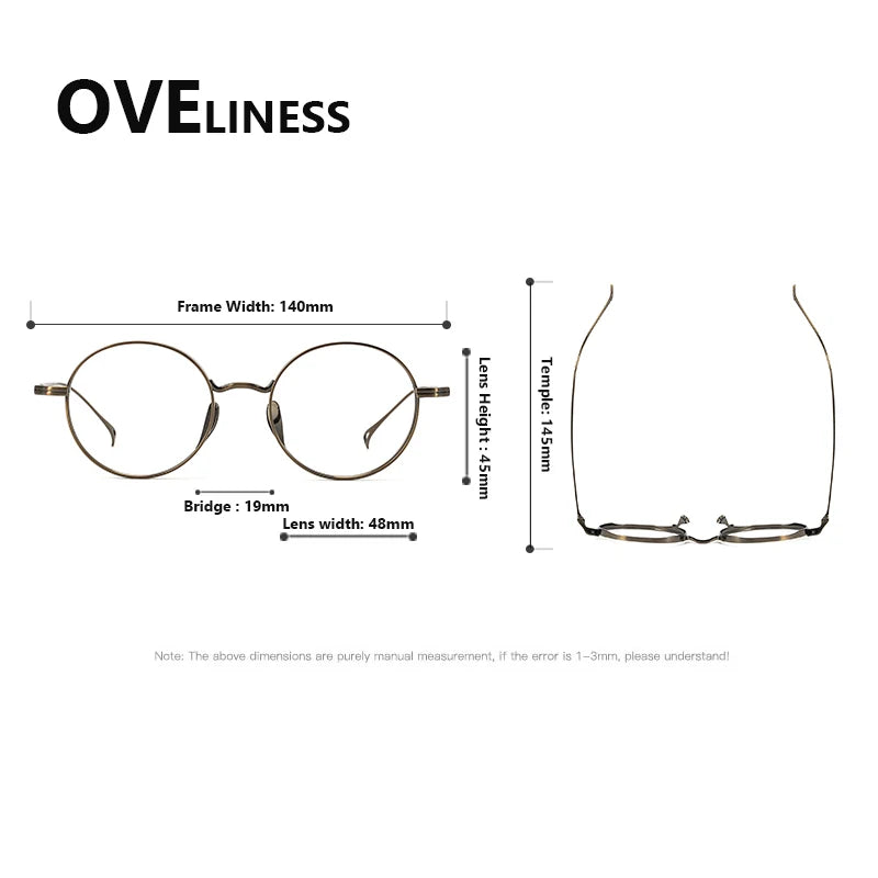 Oveliness Unisex Full Rim Round Titanium Eyeglasses 64003