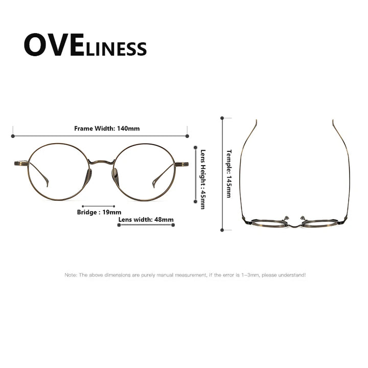 Oveliness Unisex Full Rim Round Titanium Eyeglasses 64003