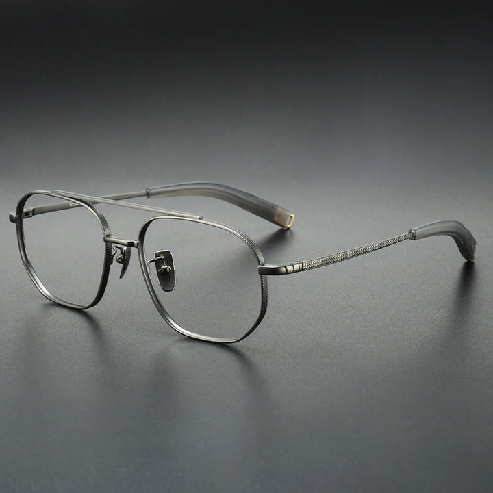 Muzz Unisex Full Rim Square Double Bridge Titanium Eyeglasses 910140