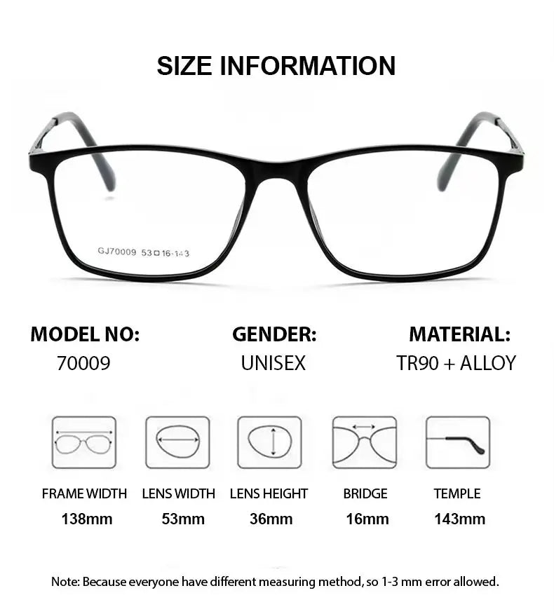 Summer Flower Women's Full Rim Square Tr 90 Titanium Eyeglasses 70009 Full Rim Summer Flower