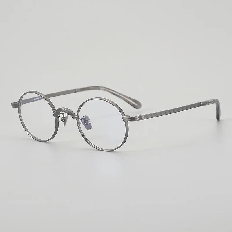Muzz 116 unisex small round titanium prescription eyeglasses — view 3
