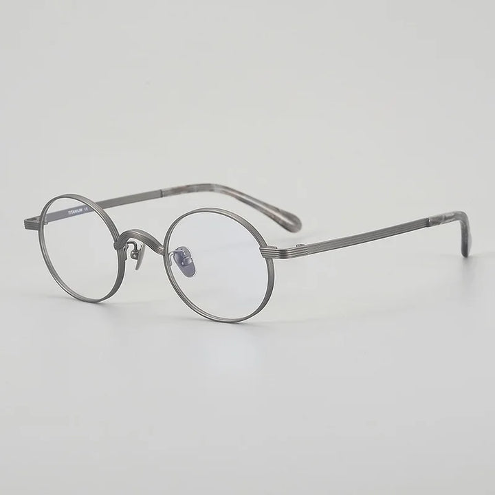 Muzz 116 unisex small round titanium prescription eyeglasses — view 3