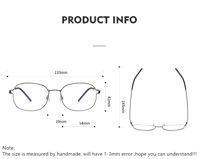 Aimee Women's Full Rim Oval Square Screwless Titanium Eyeglasses 19133
