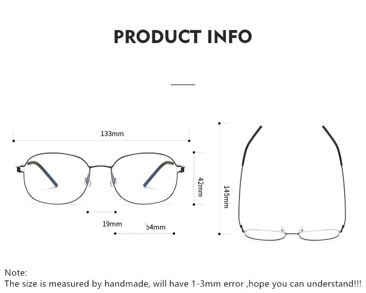 Aimee Women's Full Rim Oval Square Screwless Titanium Eyeglasses 19133