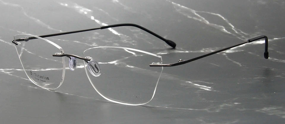 Esnbie Women's Rimless Square Cat Eye Titanium Eyeglasses 243211