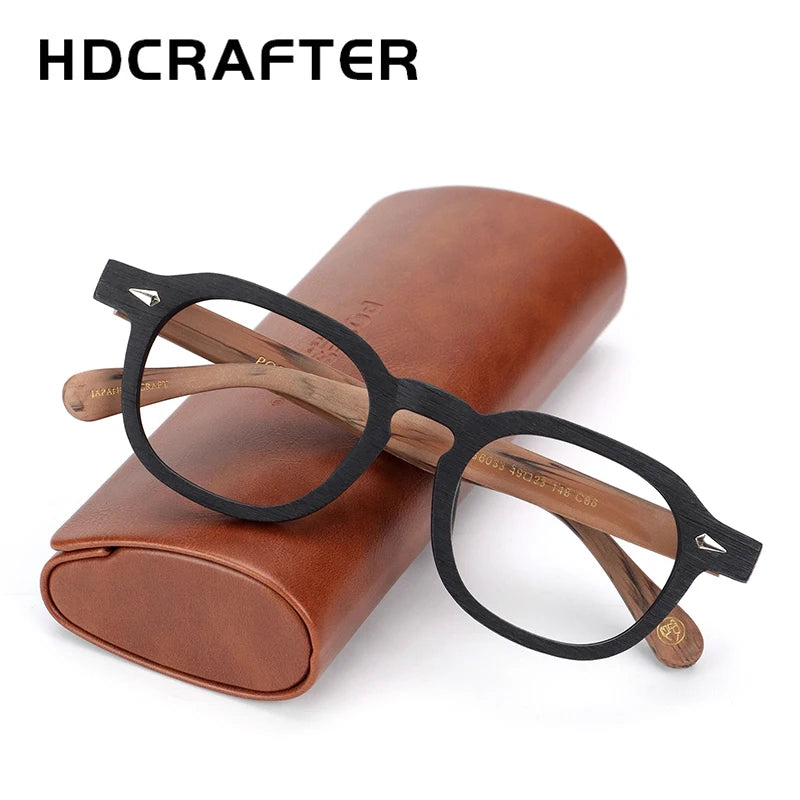 Hdcrafter Unisex Full Rim Flat Top Big Oval Acetate Eyeglasses 698183