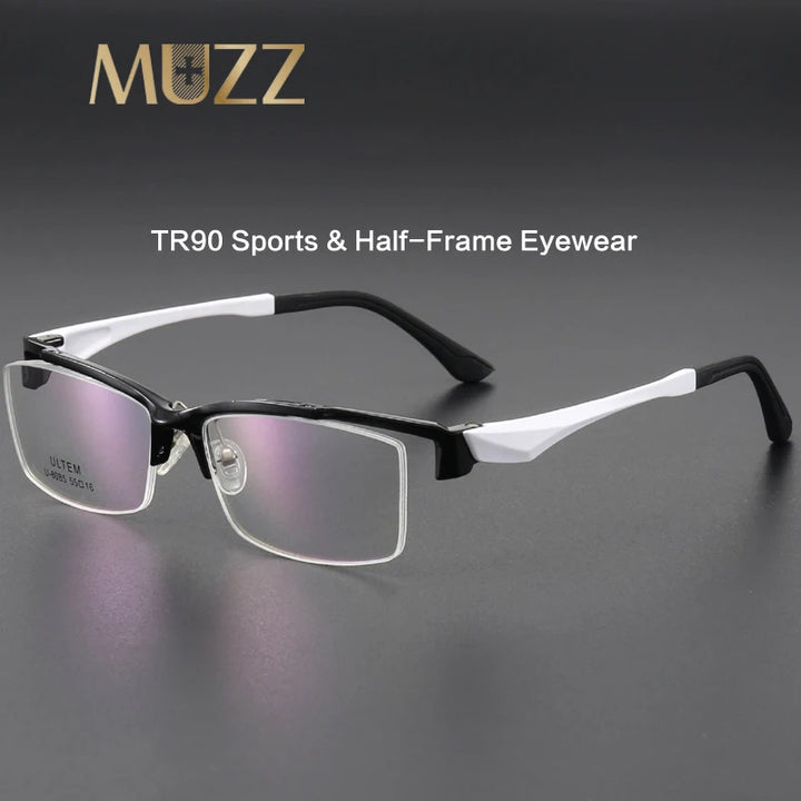 Muzz Men's Semi Rim Square TR 90 Pc Sport Eyeglasses 88085