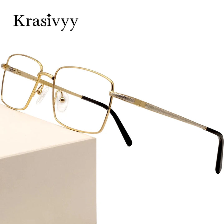 Krasivyy Unisex Full Rim Big Square Titanium Eyeglasses 250021 Full Rim Krasivyy