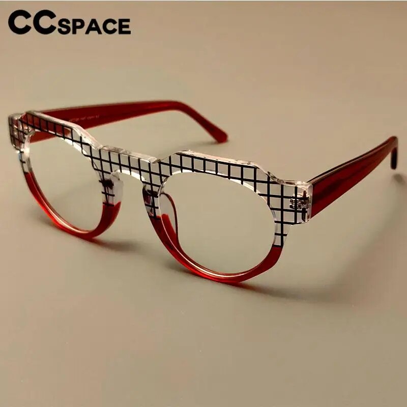 CCspace Women's Full Rim Round Acetate Reading Glasses R56307 Reading Glasses CCspace   