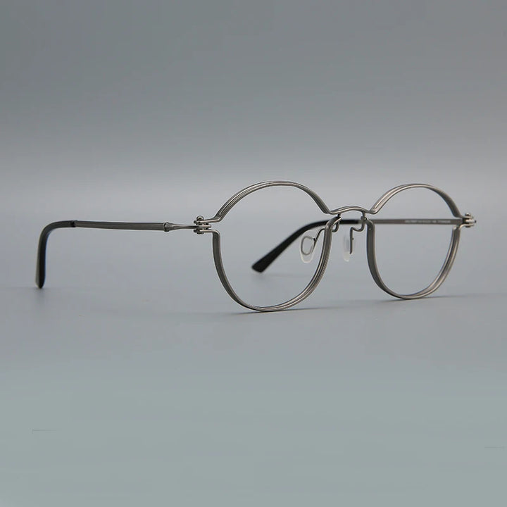 Black Mask Unisex Full Rim Oval Round Titanium Eyeglasses 395897