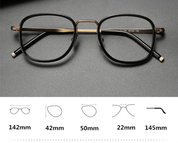 Black Mask Unisex Full Rim Square Titanium Acetate Eyeglasses 5022145 Full Rim Black Mask   