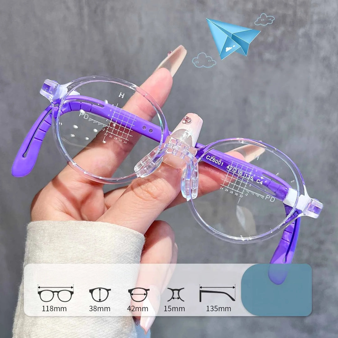 Yimaruili Unisex Full Rim Round TR-90 Eyeglasses CZ6001ET — view 3 | Yimaruili at FuzWeb