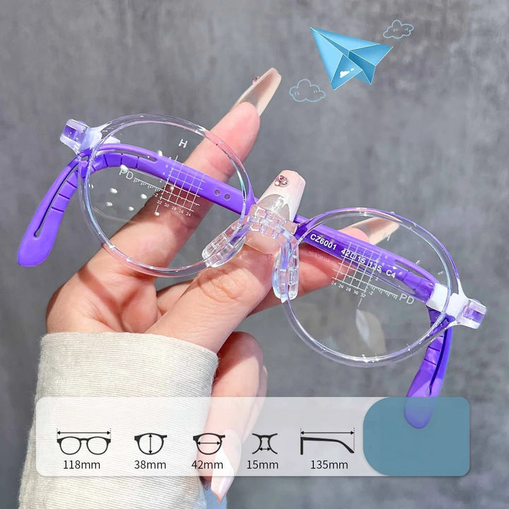 Yimaruili Unisex Full Rim Round TR-90 Eyeglasses CZ6001ET — view 3 | Yimaruili at FuzWeb