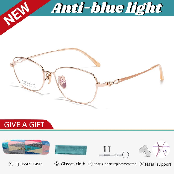 Vicky Women's Full Rim Square Oval Alloy Reading Glasses 81024