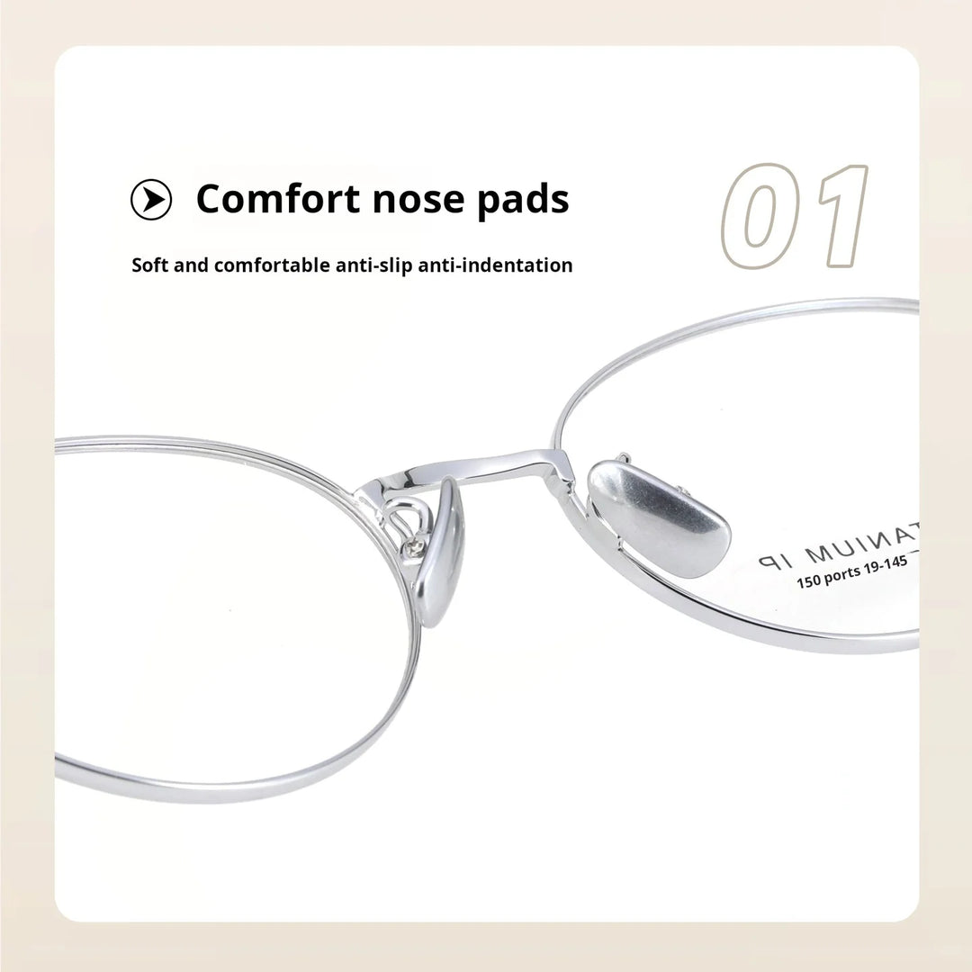 Xbora Unisex Full Rim Oval Pure Titanium Eyeglasses TI0201 — view 5 | Xbora at FuzWeb