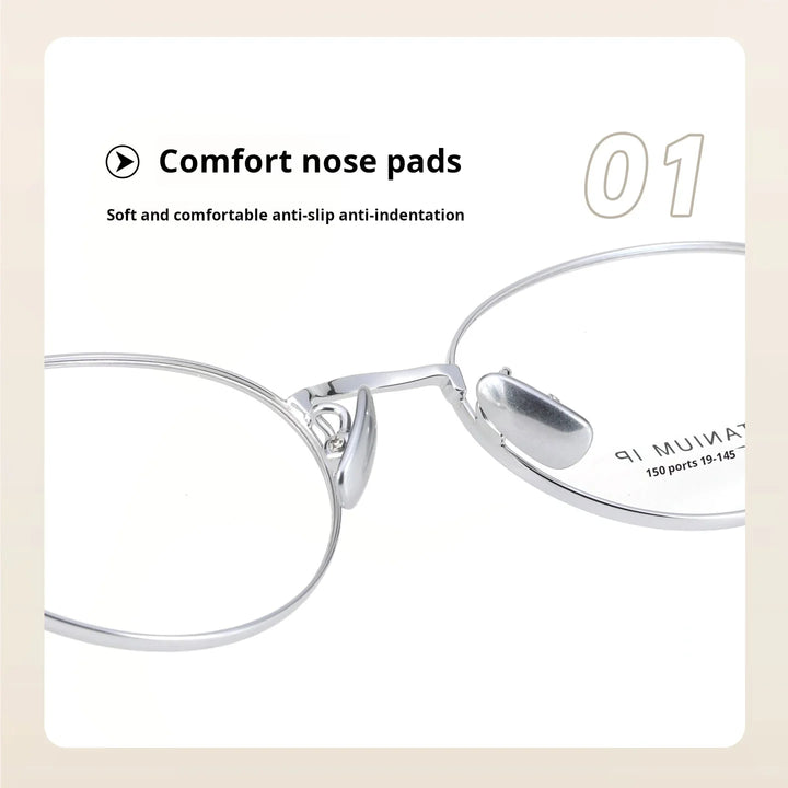 Xbora Unisex Full Rim Oval Pure Titanium Eyeglasses TI0201 — view 5 | Xbora at FuzWeb