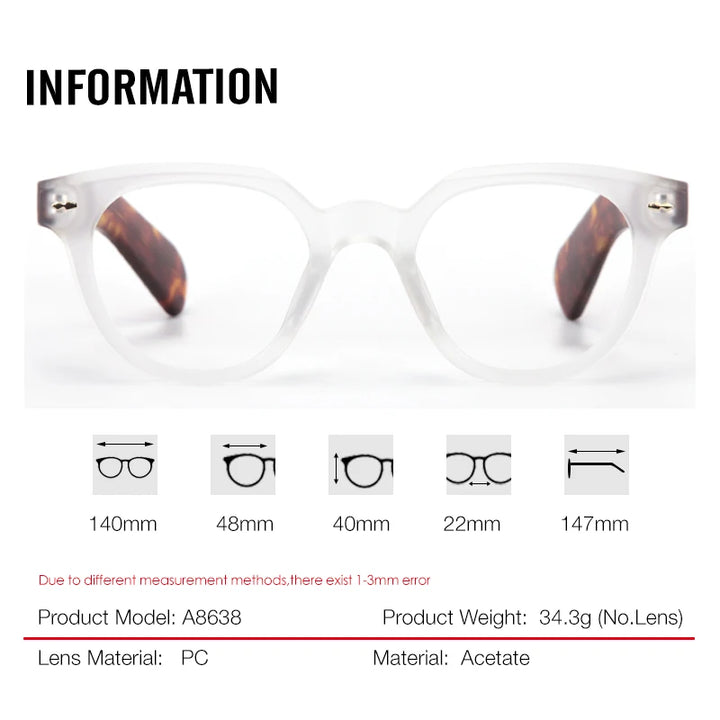 Aror Unisex Full Rim Square Thick Acetate Eyeglasses 86384