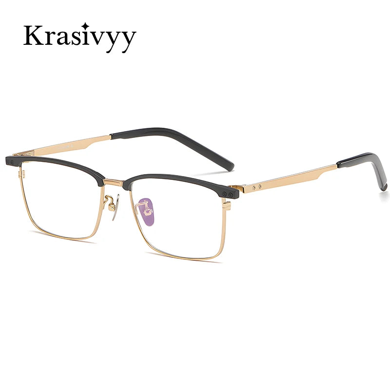 Krasivyy Unisex Full Rim Square Titanium Eyeglasses 48701