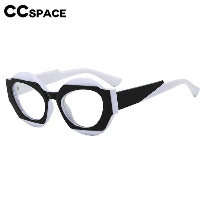 CCSpace Unisex Full Rim Oval Resin Eyeglasses 56864 Full Rim CCspace   