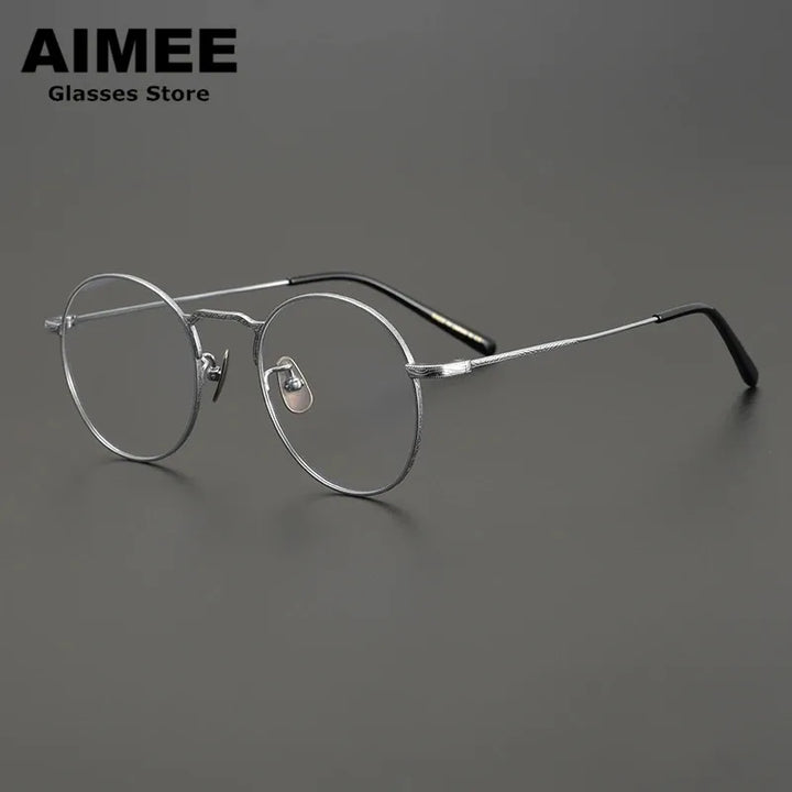 Aimee Unisex Full Rim Round Titanium Eyeglasses 1282 Full Rim Aimee   