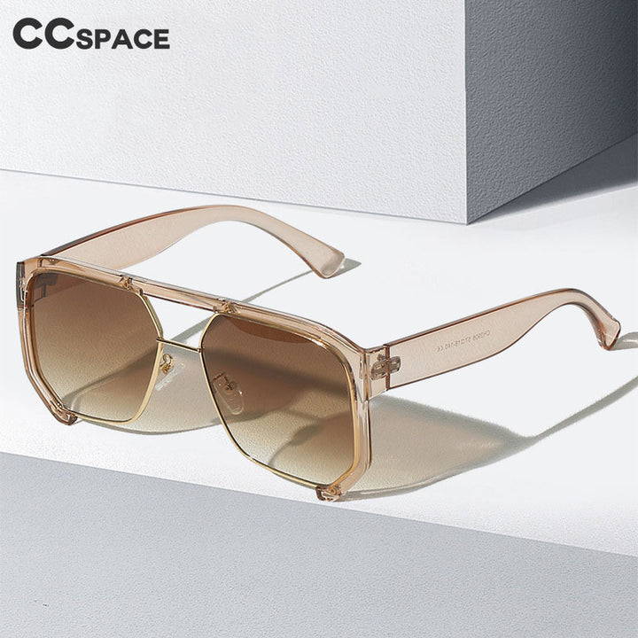 CCSpace Unisex Semi Rim Square Tr 90 UV400 Sunglasses 56217 Sunglasses CCspace Sunglasses   
