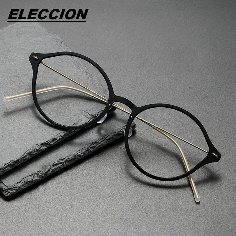 Eleccion Women's Full Rim Oval Cat Eye Nylon TItanium Eyeglasses 6558 Full Rim Eleccion