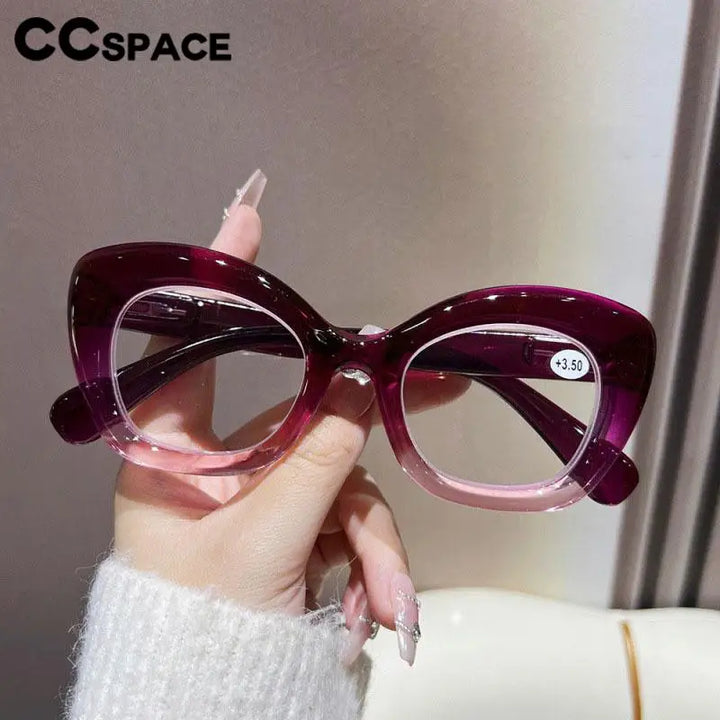 CCspace Unisex Full Rim Oval Thick Polycarbonate Reading Glasses 57478 Reading Glasses CCSpace   