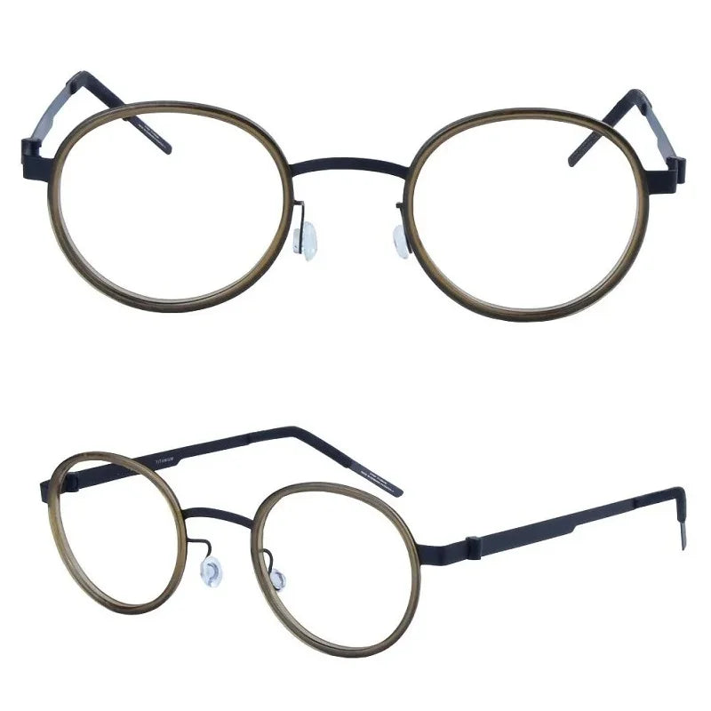Bobbie Women's Full Rim Round Titanium Acetate Eyeglasses 621011