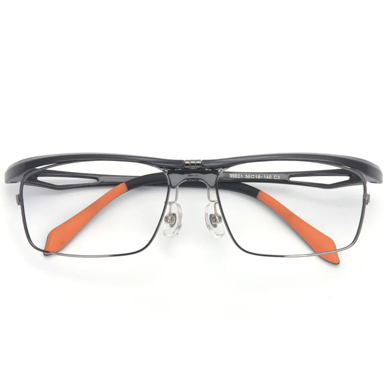 Muzz 9807 unisex flip up square alloy prescription eyeglasses — view 6
