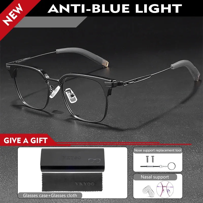Vicky Unisex Full Rim Square Titanium Acetate  Reading Glasses 814107
