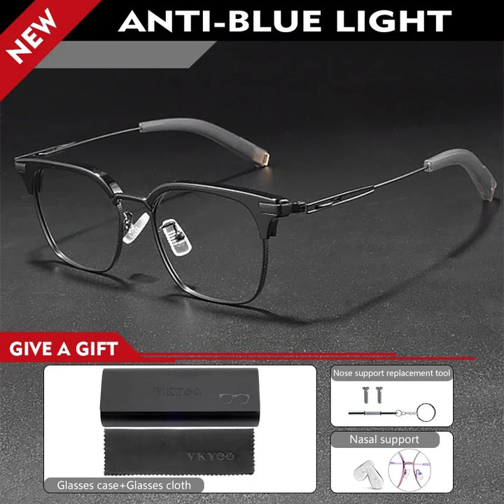 Vicky Unisex Full Rim Square Titanium Acetate  Reading Glasses 814107