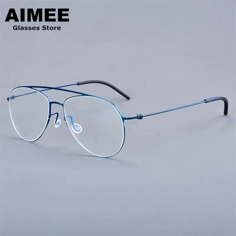 Aimee Women's Full Rim Oval Double Bridge Titanium Eyeglasses 550711