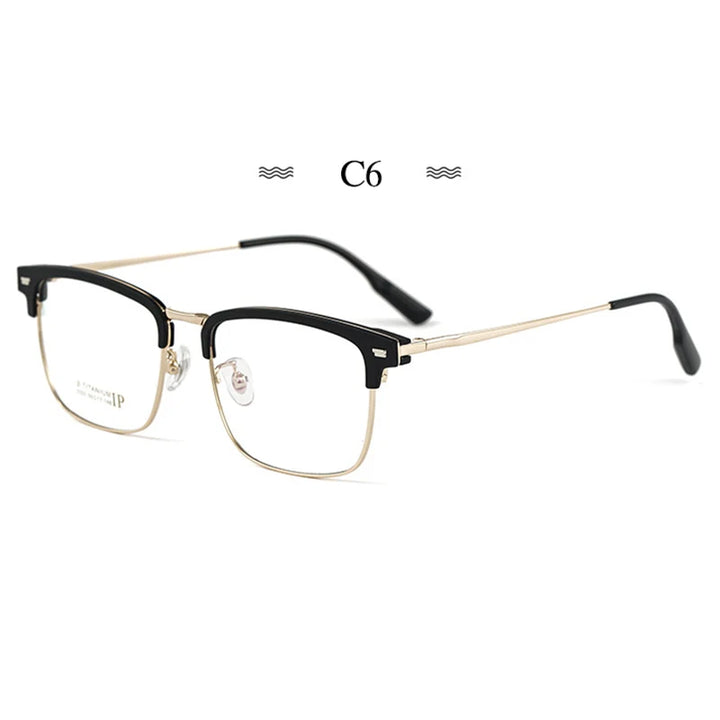 Hotochki Unisex Full Rim Square Titanium Acetate Eyeglasses 942322