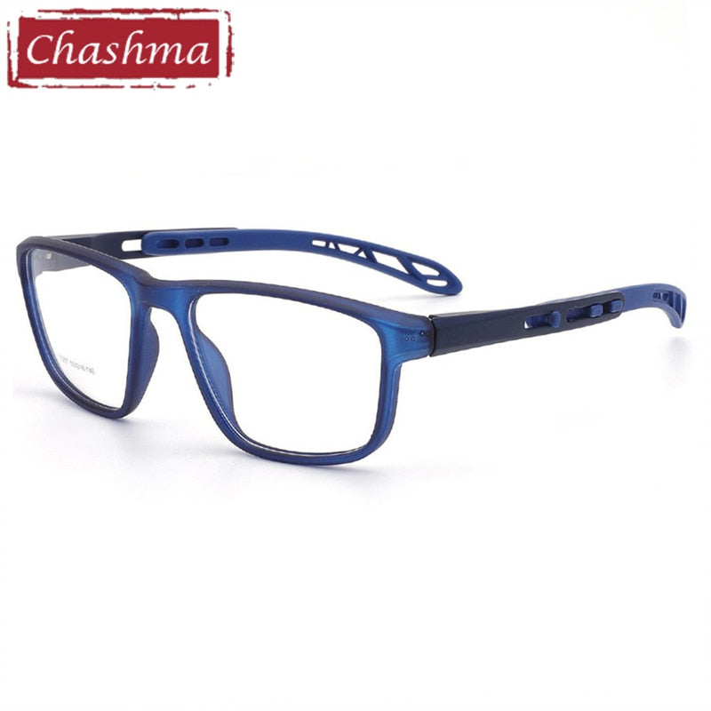 Chashma Men's Full Rim Square Tr 90 Sport Eyeglasses 7287 Full Rim Chashma Blue  