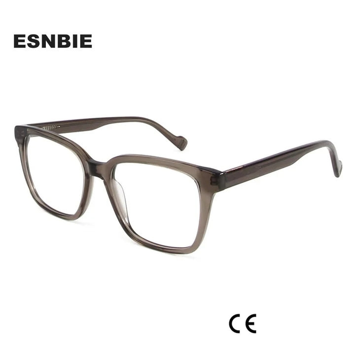 Esnbie Unisex Full Rim Square Acetate Eyeglasses 24054 Full Rim Esnbie   