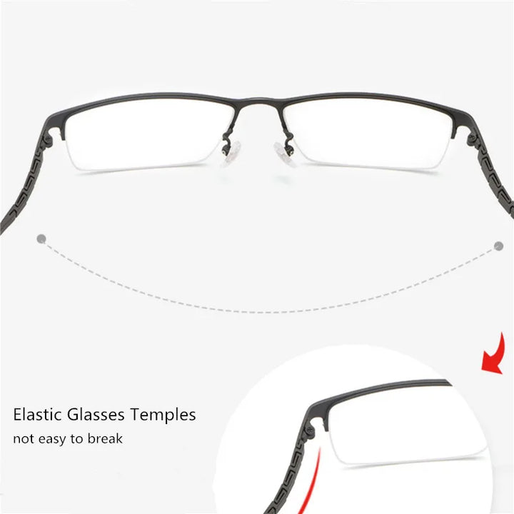 Bobbie Unisex Semi Rim Square Titanium Eyeglasses HT0178