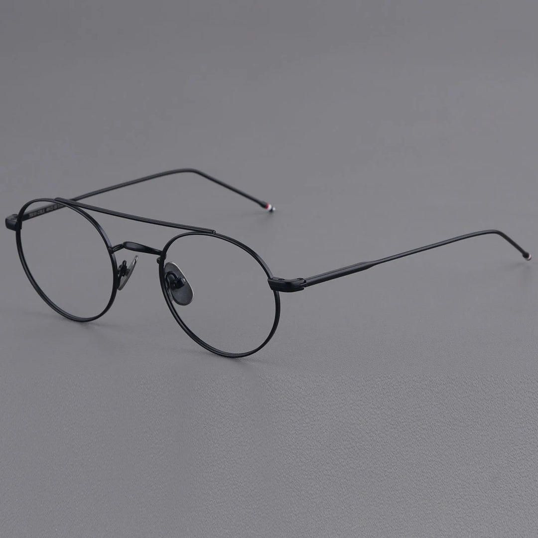 Bobbie Women's Full Rim Round Double Bridge Titanium Eyeglasses 612101