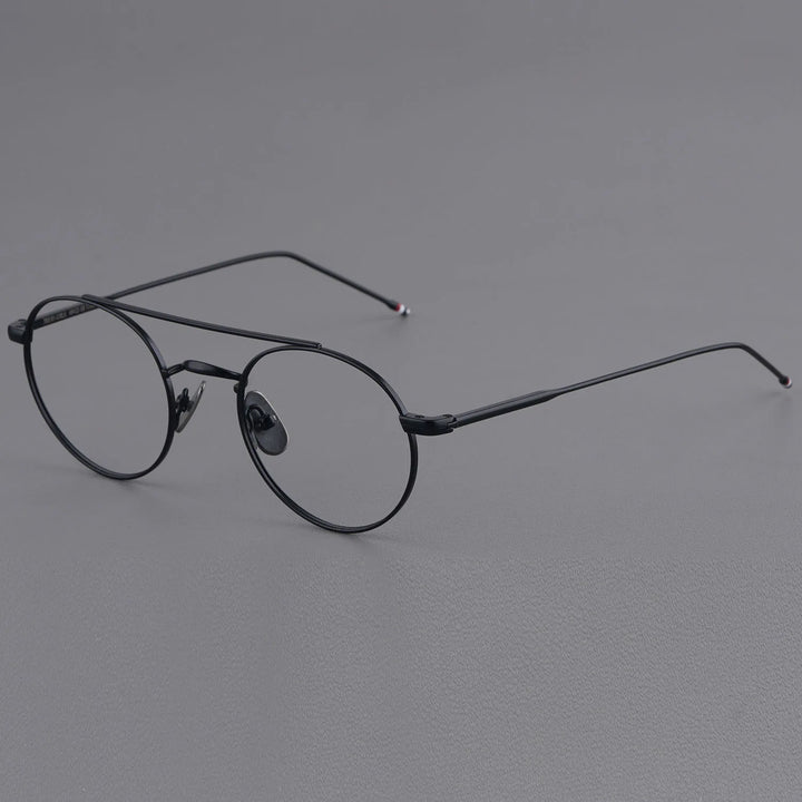 Bobbie Women's Full Rim Round Double Bridge Titanium Eyeglasses 612101