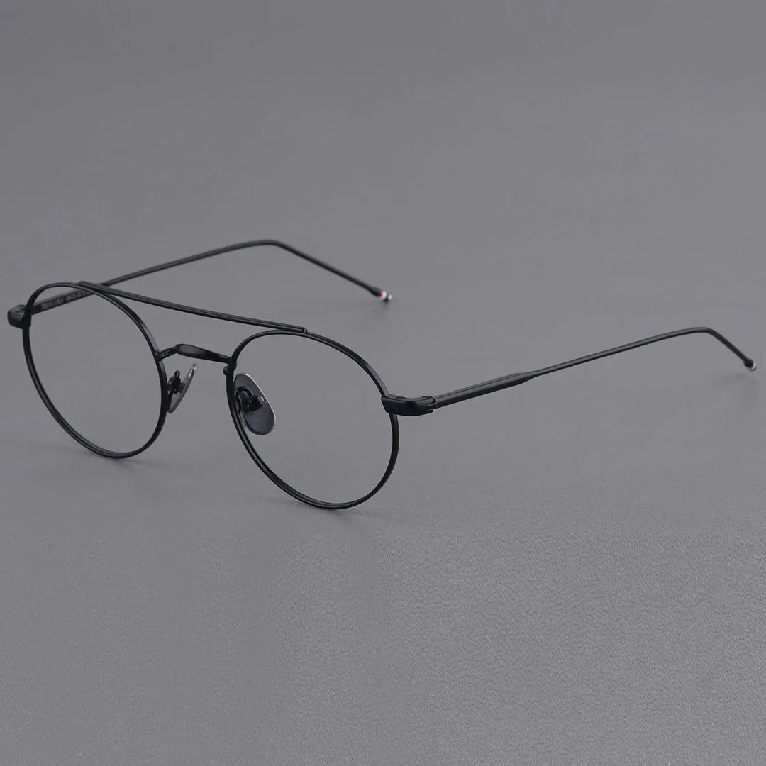 Bobbie Unisex Full Rim Oval Double Bridge Titanium Eyeglasses 101000 Bobbie