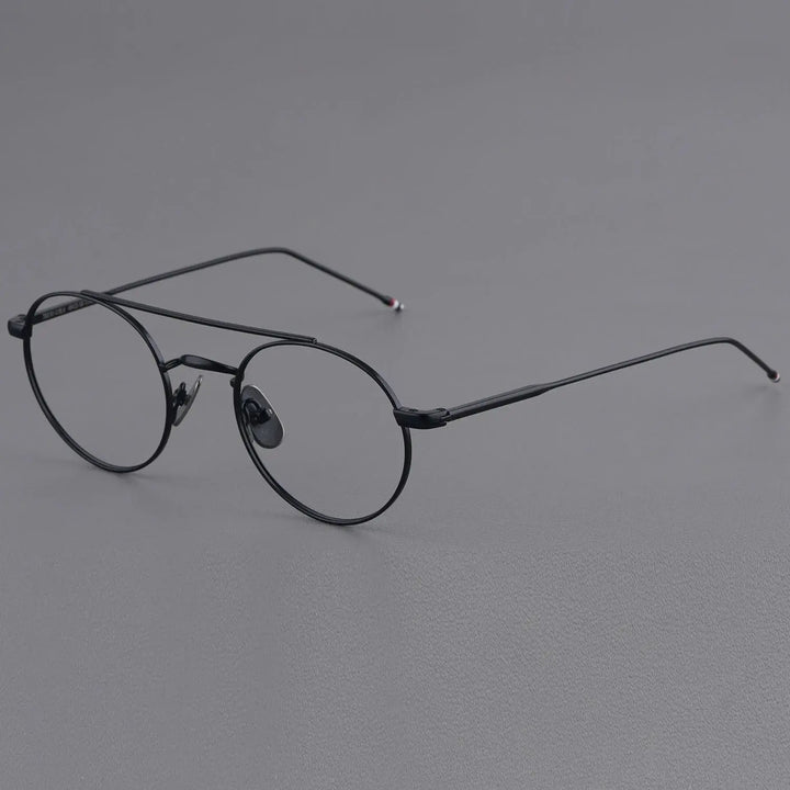 Bobbie Unisex Full Rim Oval Double Bridge Titanium Eyeglasses 101000 Bobbie