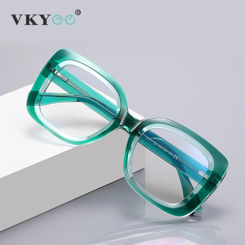 Vicky Women's Full Rim Large Square Tr 90 Alloy Reading Glasses 2171 Reading Glasses Vicky   