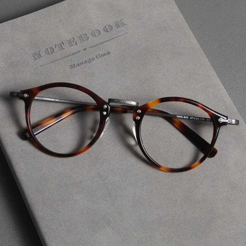 Black Mask Unisex Full Rim Round Titanium Eyeglasses BM-B805 - view 3